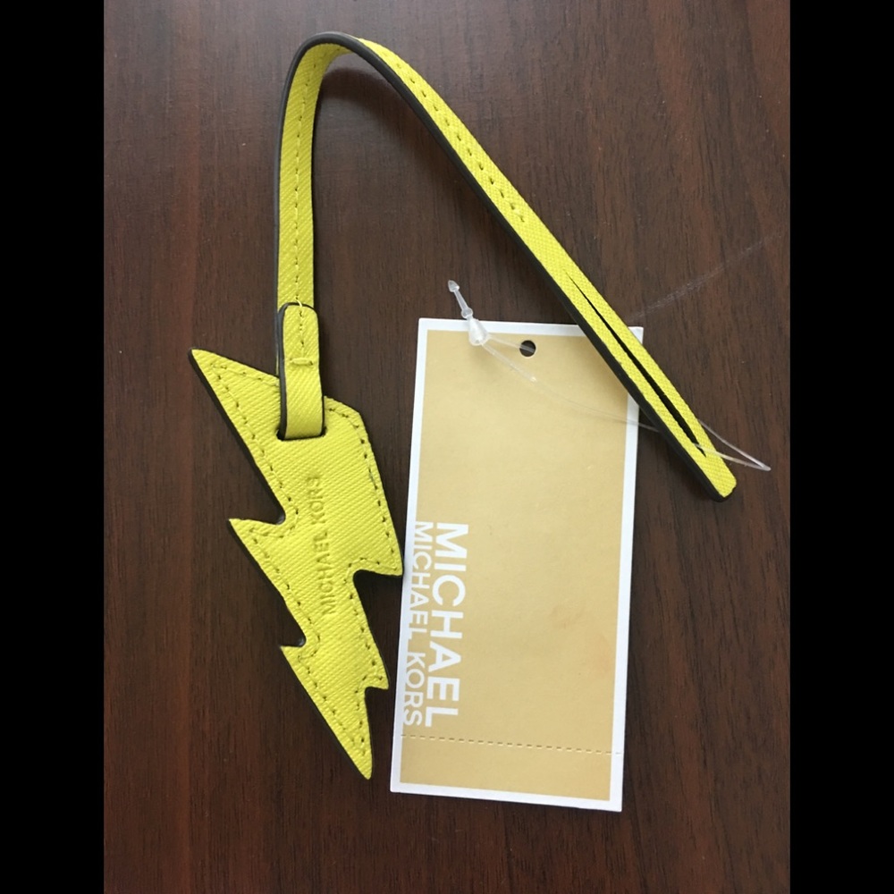 Michael Kors Lighting Bolt Leather Charm Yellow